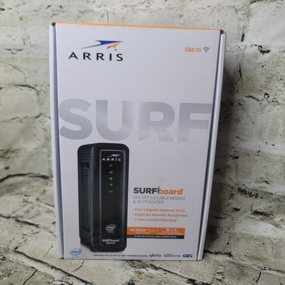 Arris Surfboard SBG10 Docsis 3.0 cable modem & Wifi Router w Power Supply - Picture 1 of 5